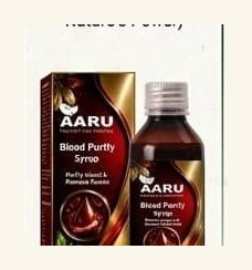AARU Blood Purity Syrup box and bottle